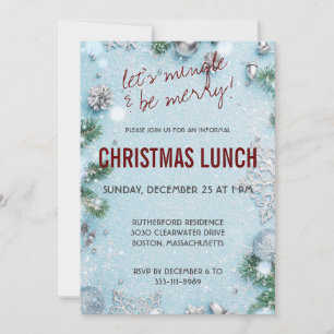 Lets Mingle and Be Merry Christmas Lunch Invitation
