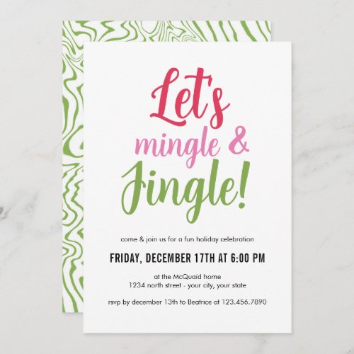 Lets Mingle and Jingle Christmas Party Invitation