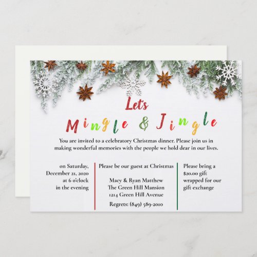 Lets Mingle  Jingle Christmas Party Invitation