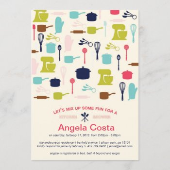 Let's Mix Up Some Fun - Kitchen Bridal Shower Invitation by simplysostylish at Zazzle