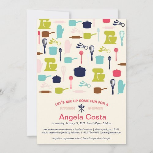 Let's Mix Up Some Fun - Kitchen Bridal Shower Announcement