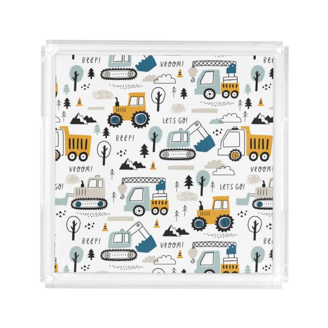 Let's Move Vehicle Pattern Acrylic Tray (Front)