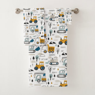 Let's Move Vehicle Pattern Bath Towel Set