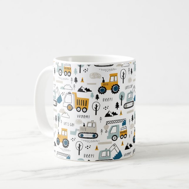 Let's Move Vehicle Pattern Coffee Mug (Front Left)