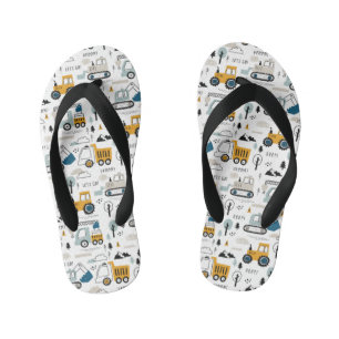 Let's Move Vehicle Pattern Kid's Flip Flops