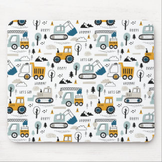 Let's Move Vehicle Pattern Mouse Pad