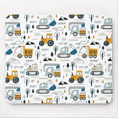 Lets Move Vehicle Pattern Mouse Pad