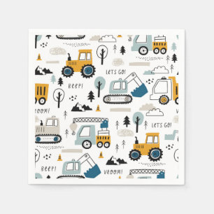 Let's Move Vehicle Pattern Napkins
