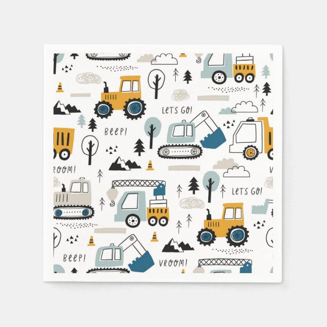 Let's Move Vehicle Pattern Napkins (Front)