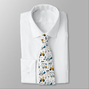 Let's Move Vehicle Pattern Neck Tie
