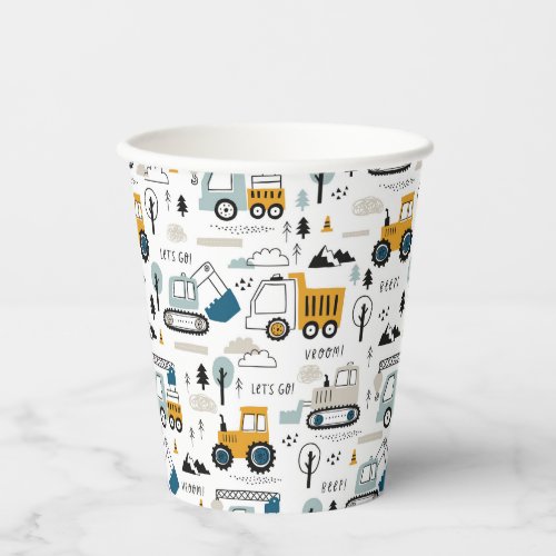 Lets Move Vehicle Pattern Paper Cups