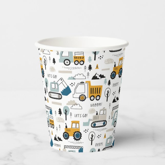 Let's Move Vehicle Pattern Paper Cups (Front)