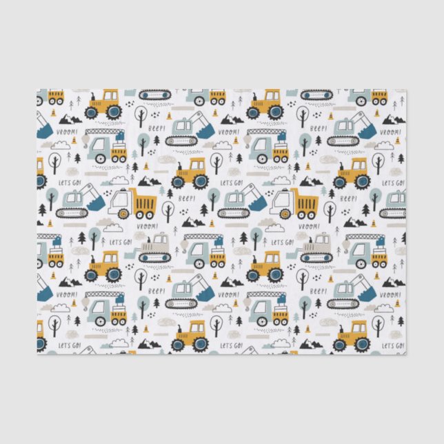 Let's Move Vehicle Pattern Tissue Paper (Front)
