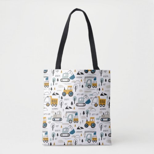 Lets Move Vehicle Pattern Tote Bag