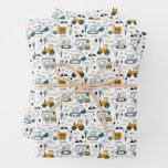 Let's Move Vehicle Pattern Wrapping Paper Sheets