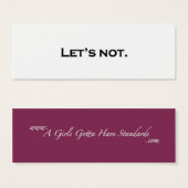 Let's not. (Front & Back)