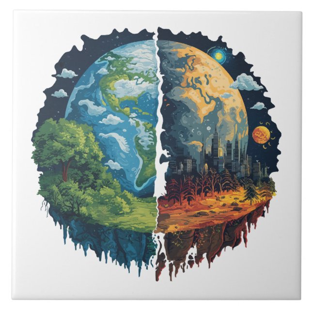 Lets not kill the planet ceramic tile (Front)