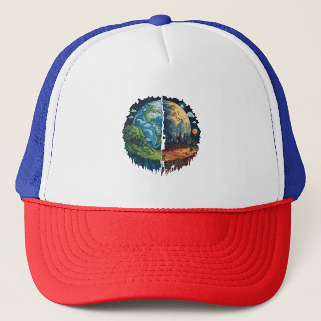 Lets not kill the planet trucker hat (Front)