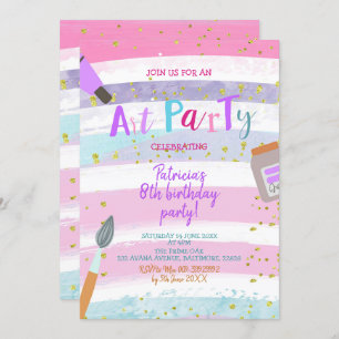 Let's Paint Art Party Birthday Invitation