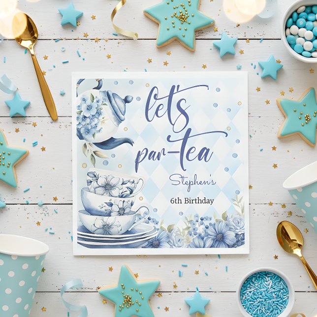 Let's par-tea birthday for kids napkins (Creator Uploaded)