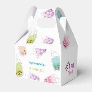 Let's par tea bobba tea birthday favor boxes