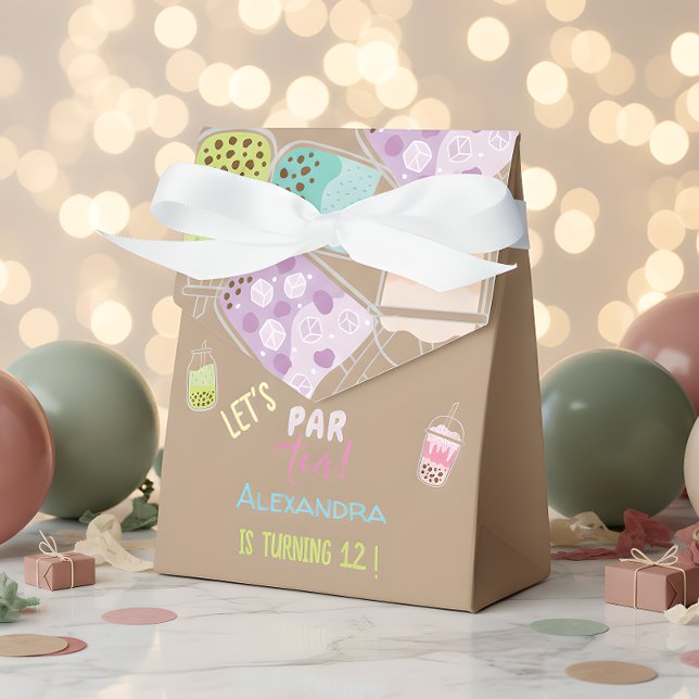Let's par tea bobba tea birthday favor boxes (Creator Uploaded)