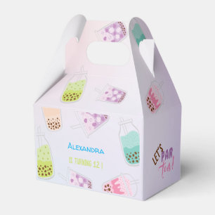 Let's par tea bobba tea birthday favor boxes