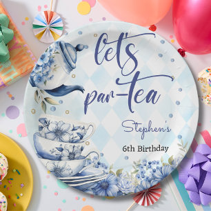 Let's par-tea brunch birthday for kids paper plates