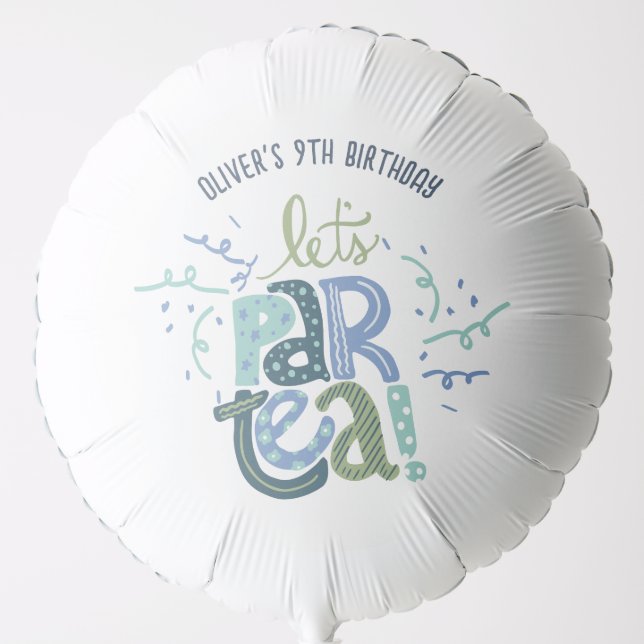 Let's Par-Tea Children's Birthday Balloon (Front)