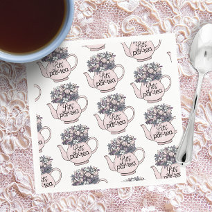 Let's Par-Tea Floral Teapot Girls Birthday Napkins