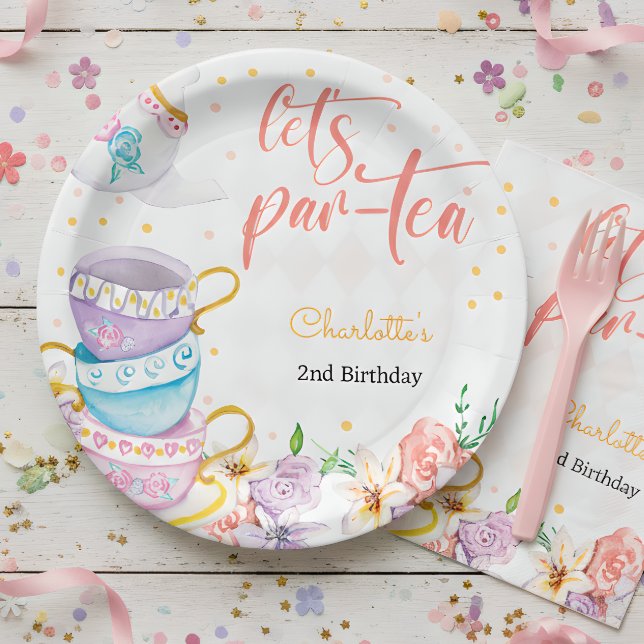 Let's par-tea,  tea birthday paper plates (Creator Uploaded)