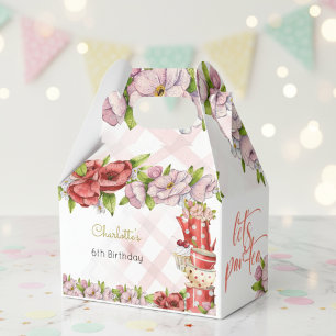 Let's par-tea, tea flowery birthday favor boxes