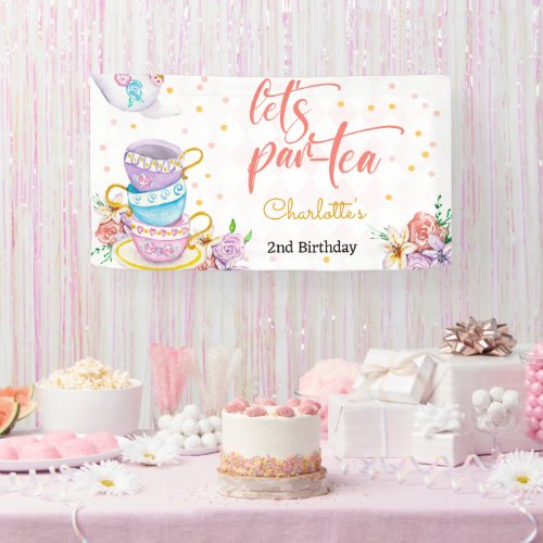Lets par_tea tea kids birthday banner