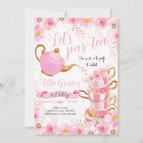 Lets Par_tea Tea Party Invitation