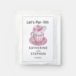 Lets Par-Tea Wedding Watercolor Favor Tea Bag Drink Mix