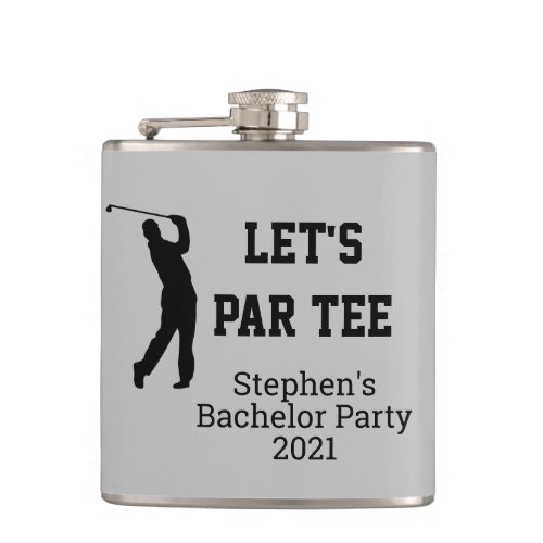 Lets Par Tee Bachelor Party Gift Custom Golf Flask