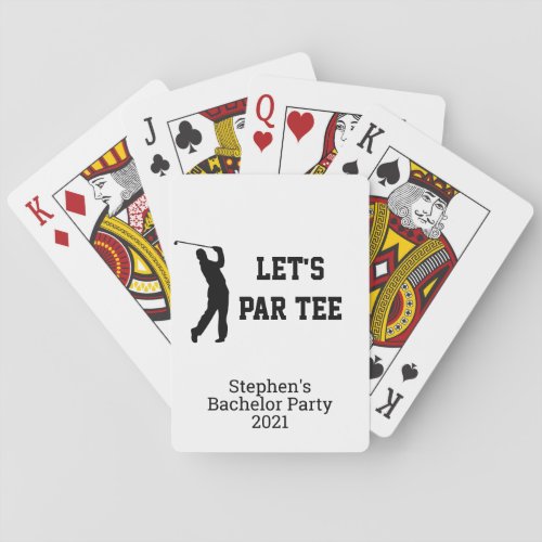 Lets Par Tee Custom Golf Bachelor Party Poker Cards