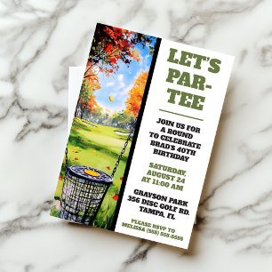 Let's Par-Tee!  Disc Golf Birthday Party Invitation