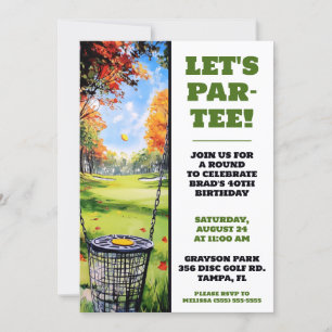 Let's Par-Tee!  Disc Golf Birthday Party Invitation