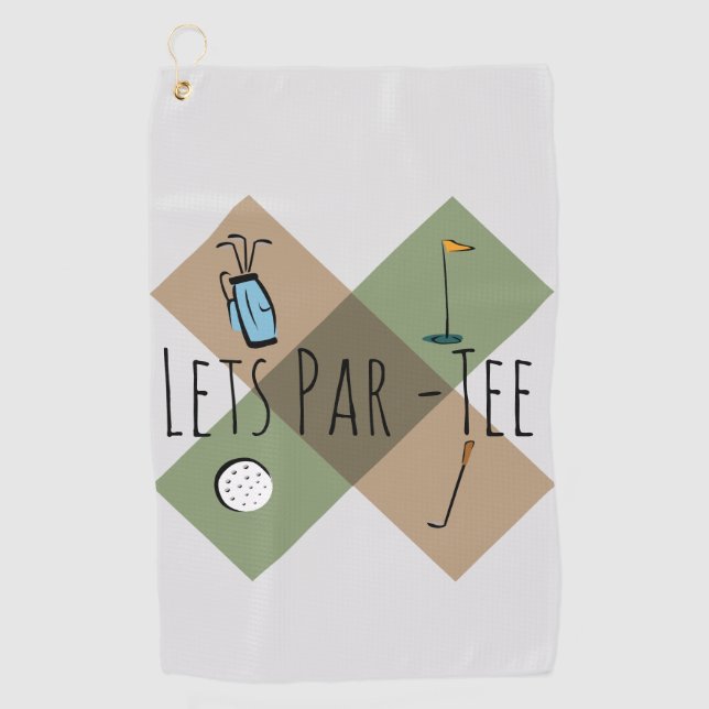 Let's Par Tee Funny Golf Humor Towel (Front)