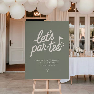 Lets Par-tee Golf 1st Birthday Welcome Poster