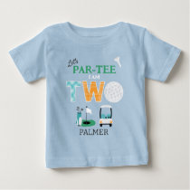 Let's Par-tee Golf 2nd Birthday Golfing Baby T-Shirt