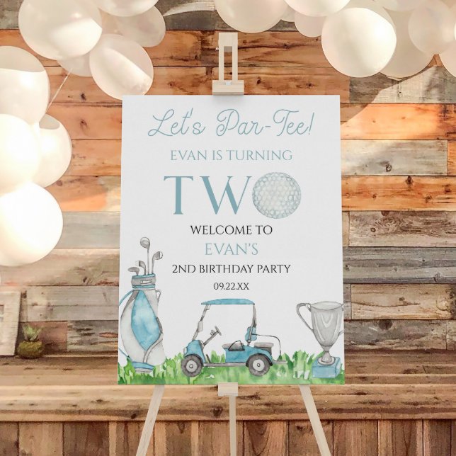 Let's Par-Tee Golf 2nd Birthday Party Welcome Sign (Creator Uploaded)