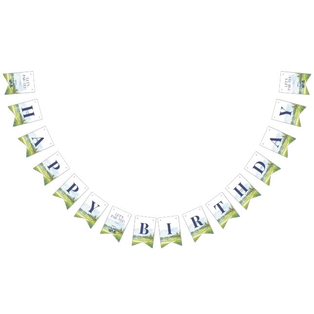 Let's Par-Tee Golf Any Age Birthday Bunting Flags (All)