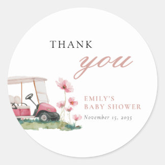 Let's Par-tee Golf Baby Shower Classic Round Sticker