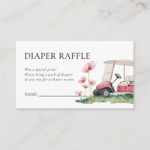 Let's Par-tee Golf Baby Shower Diaper Raffle Enclosure Card