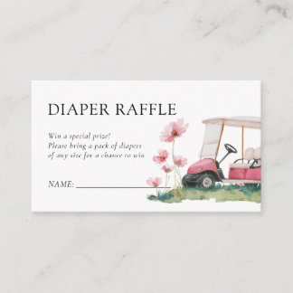 Let's Par-tee Golf Baby Shower Diaper Raffle Enclosure Card