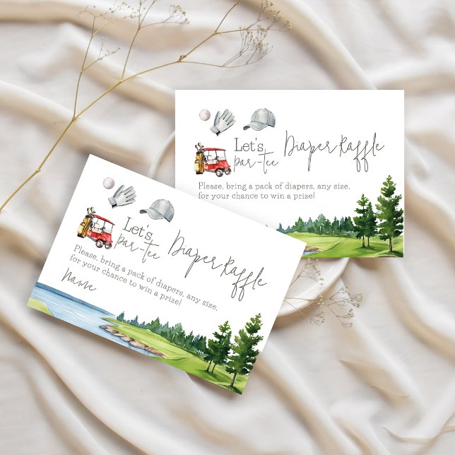 Let's Par Tee Golf Baby Shower Sport Diaper Raffle Enclosure Card (Creator Uploaded)