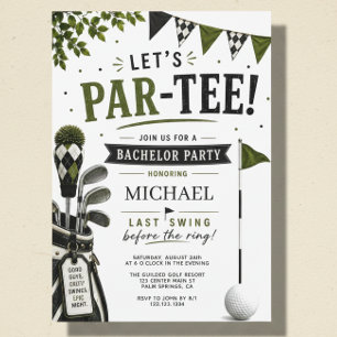 Let's Par Tee Golf Bachelor Party Invitation