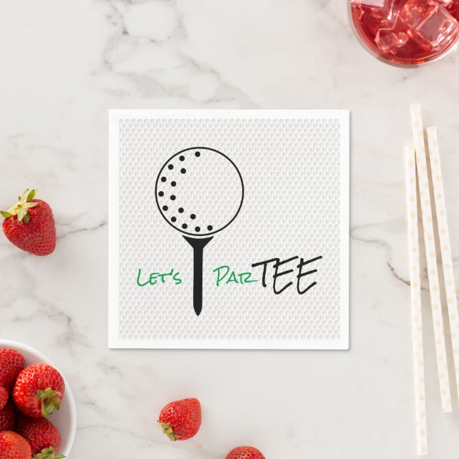 LETS PAR-TEE Golf Ball Tee Golfing Fun Napkins (Insitu)